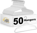 Quality Hangers 50 Pack Non-Velvet Plastic Hangers - Slim Space Saver