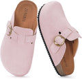 Kids Suede Clogs Boys Girls Cork Footbed Slip On Potato Shoes