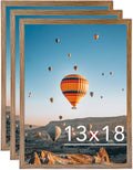 13x18 Picture Frame Set of 3 Rustic Brown - Safe, Ready to Hang