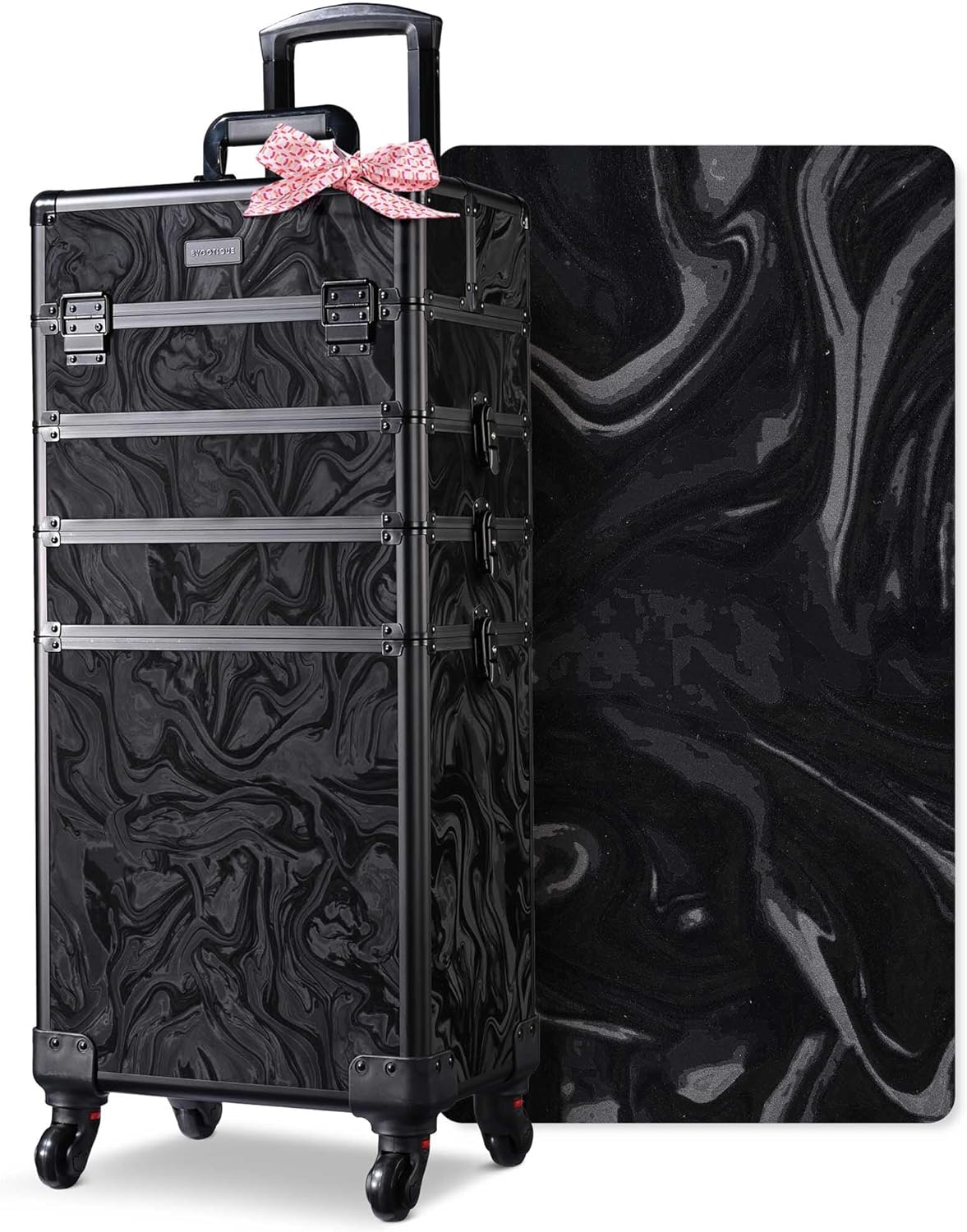 BYOOTIQUE Rolling Makeup Train Case on Wheels for Professionals