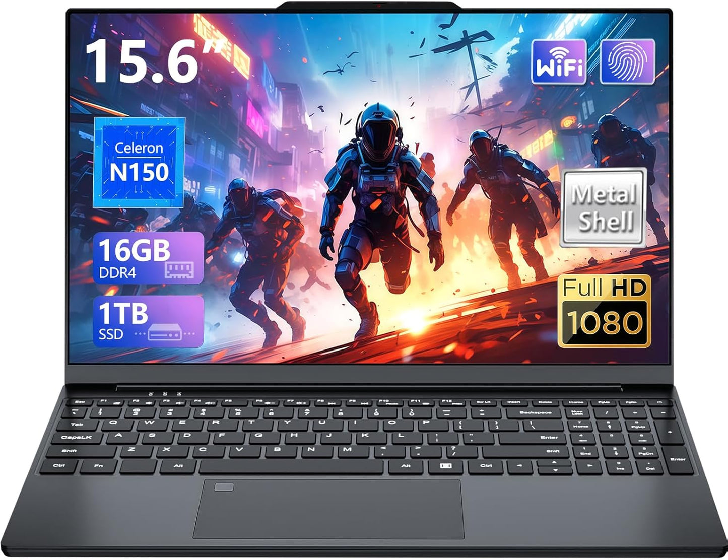 Gaming Laptop with 15.6 Inch FHD Display and N150 Processor