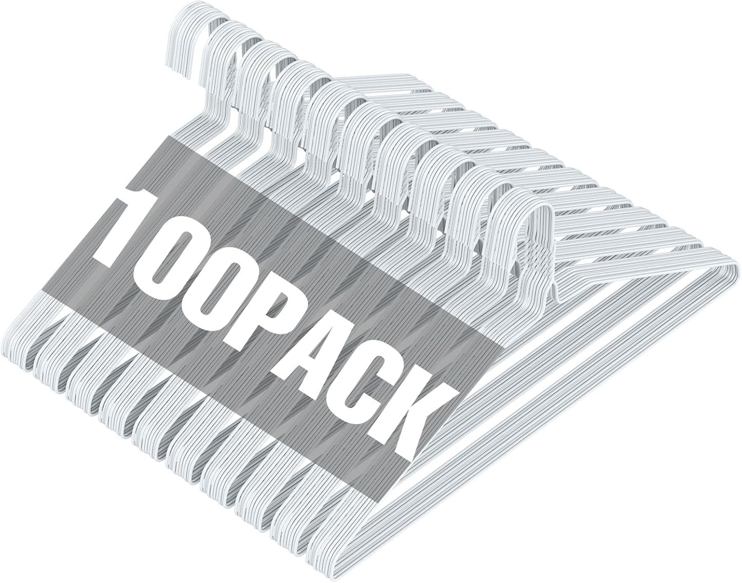 Wire Metal Clothes Hangers Bulk 100 Pack for Space Saving