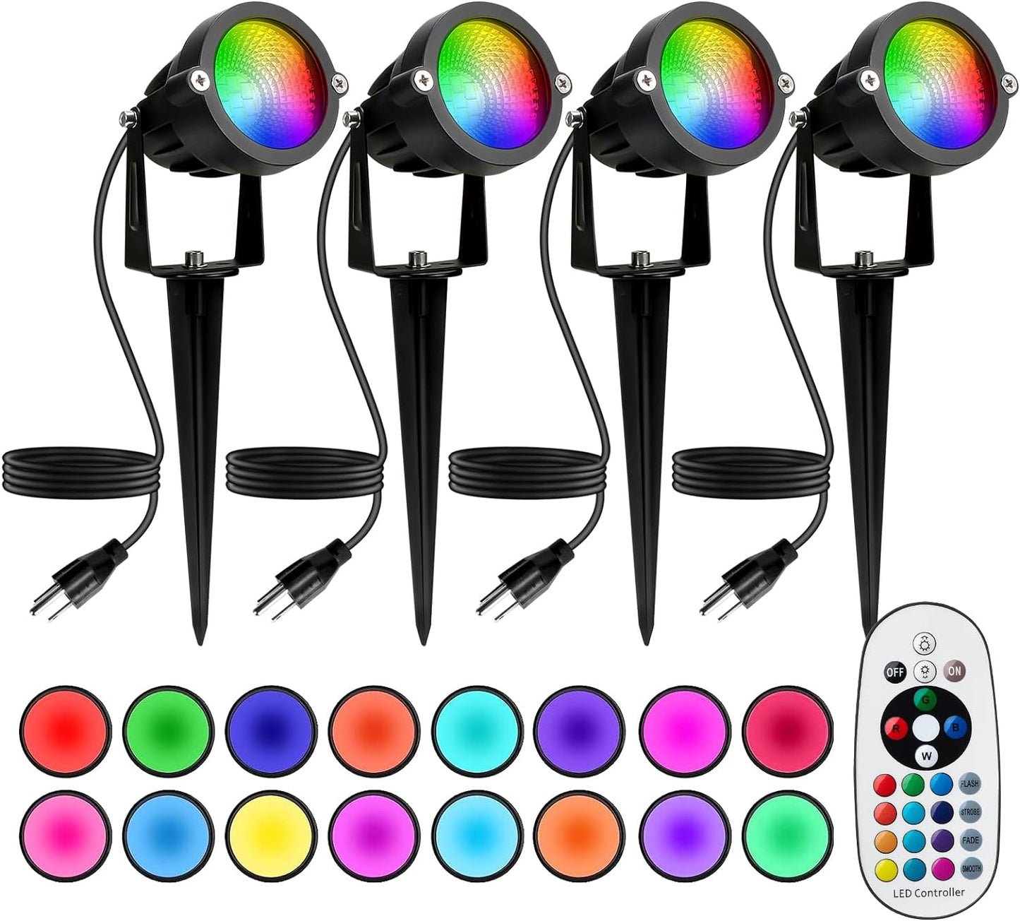 RGBW LED Spot Lights Outdoor for Halloween and Christmas Decor
