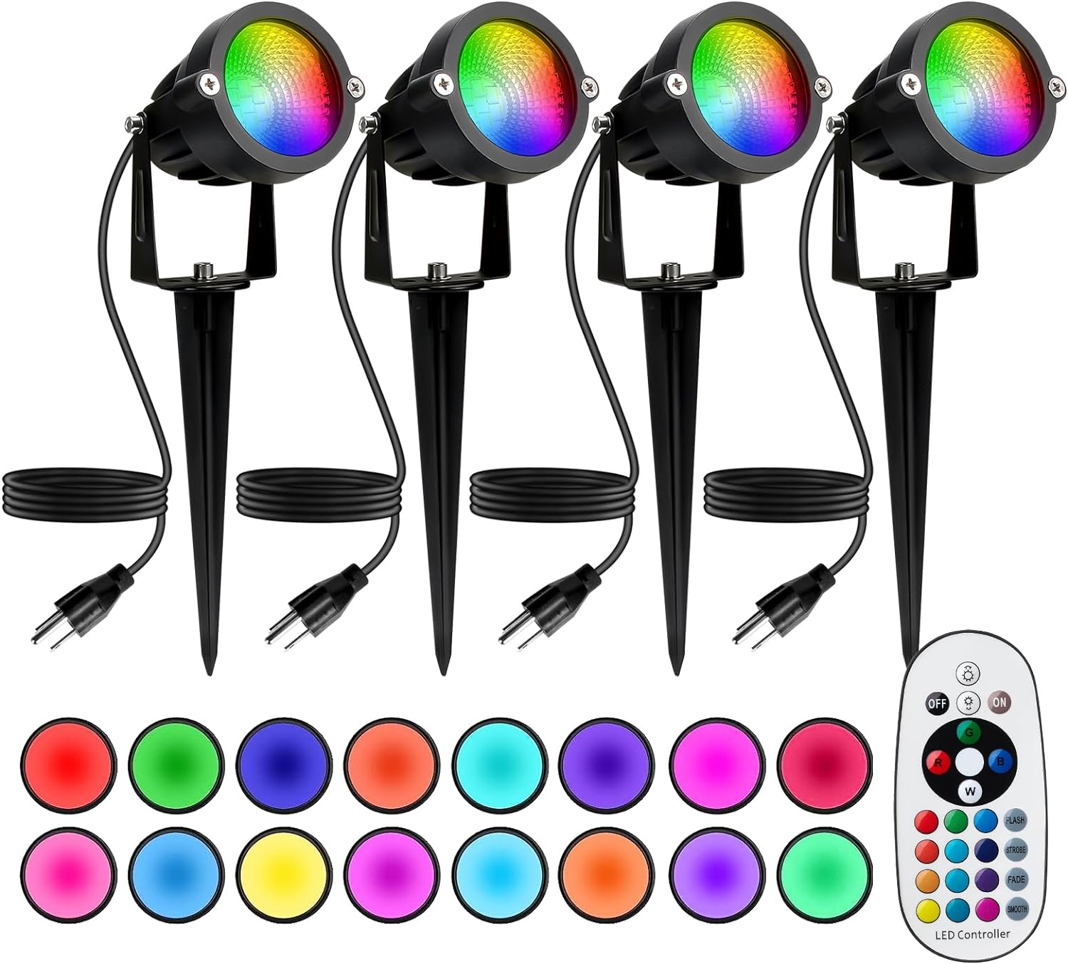 RGBW LED Spot Lights Outdoor for Halloween and Christmas Decor
