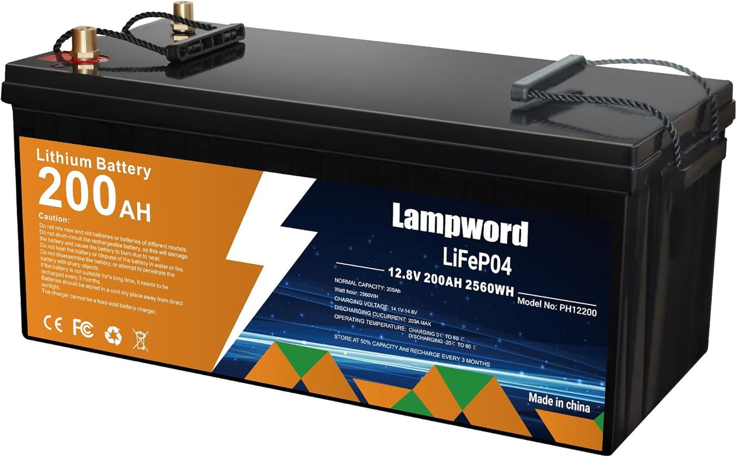 12v 200ah Lifepo4 Battery for Power Wheels and Marine Use