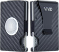 VIVID Carbon Fiber Airtag Wallet for Men - Slim RFID Card Holder