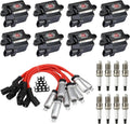 UF271 Square Ignition Coils and Spark Plugs & 748EE Wires Set