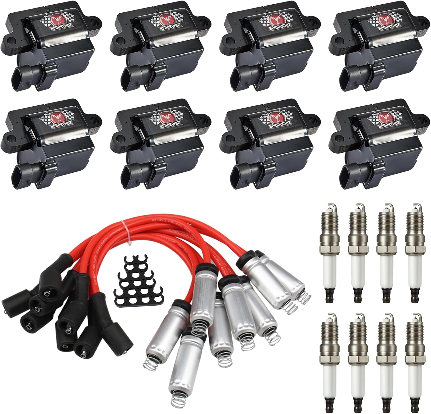 UF271 Square Ignition Coils and Spark Plugs Set for GMC Vehicles