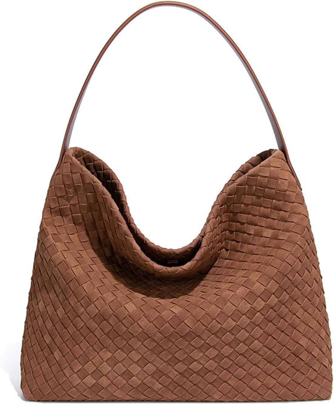 Women's Braided Leather Tote Bag: Chic Suede Hobo Style