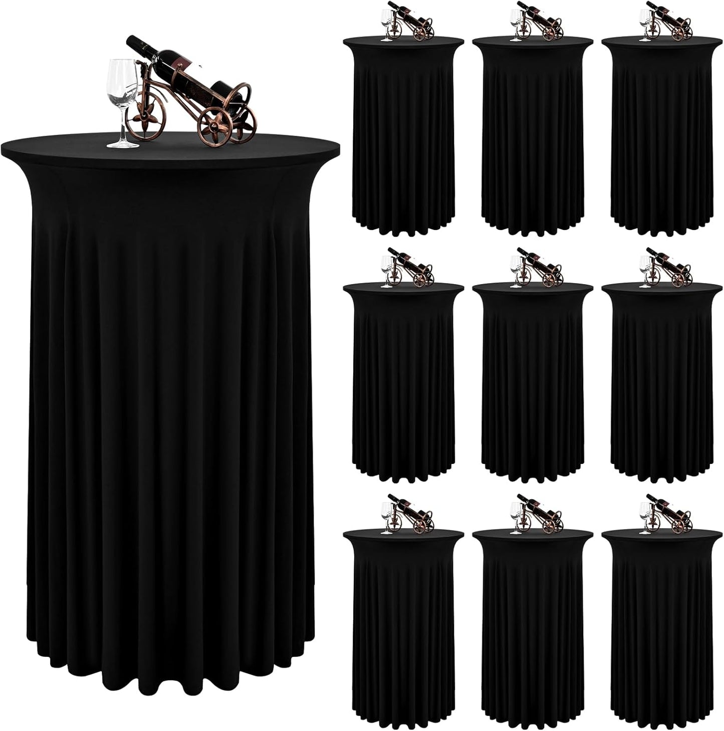 Spandex Cocktail Table Skirt 10 Packs for Elegant Events