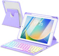 Case with Keyboard for iPad 9th 8th 7th Gen 10.2 in - Rainbow Backlit