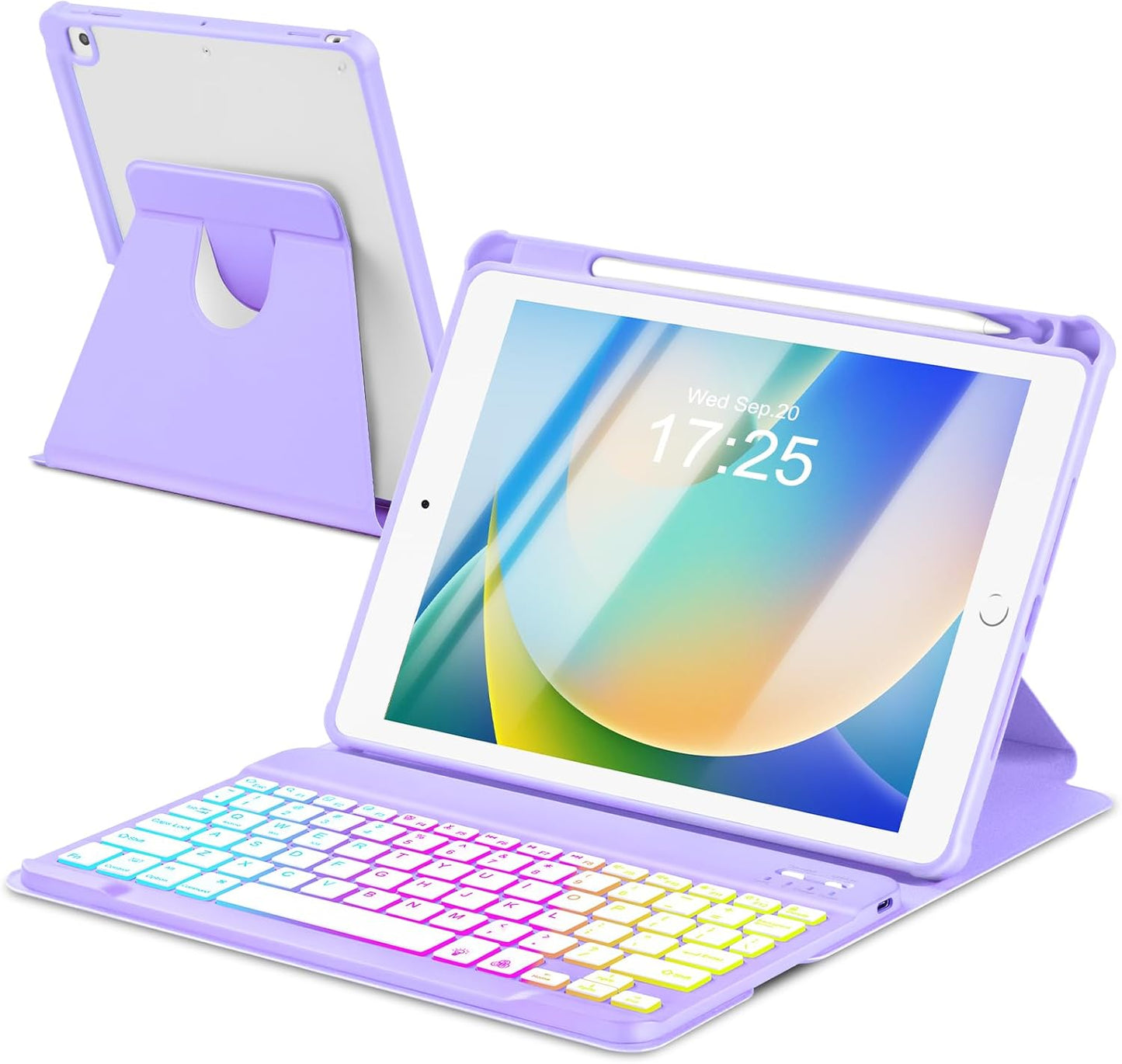 Detachable Wireless Keyboard Case for iPad 10.2 inch with RGB