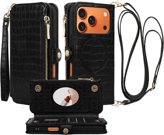 Crossbody Wallet Case for iPhone 17 Pro with RFID Blocking