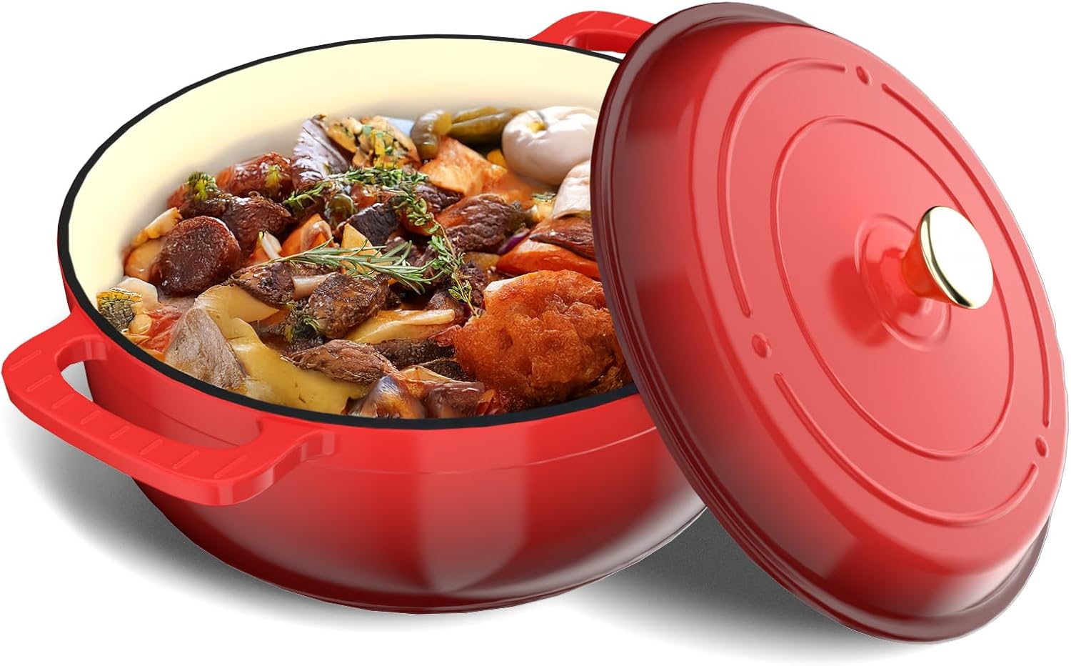 Bonnlo 7.5QT Round Dutch Oven for Sourdough and Stews