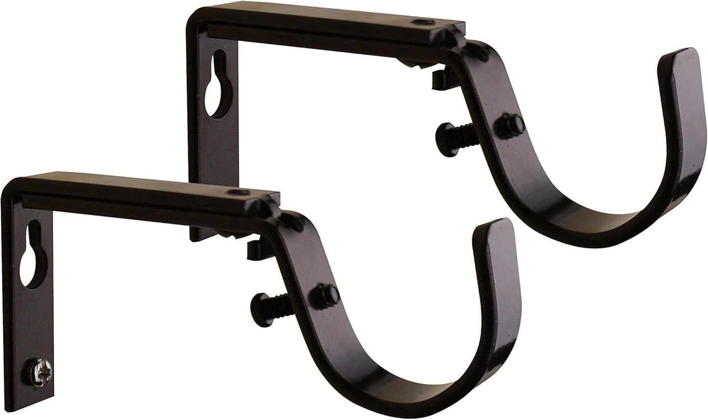 MERIVILLE 2-Pack Bronze Drapery Rod Brackets, Adjustable Fit