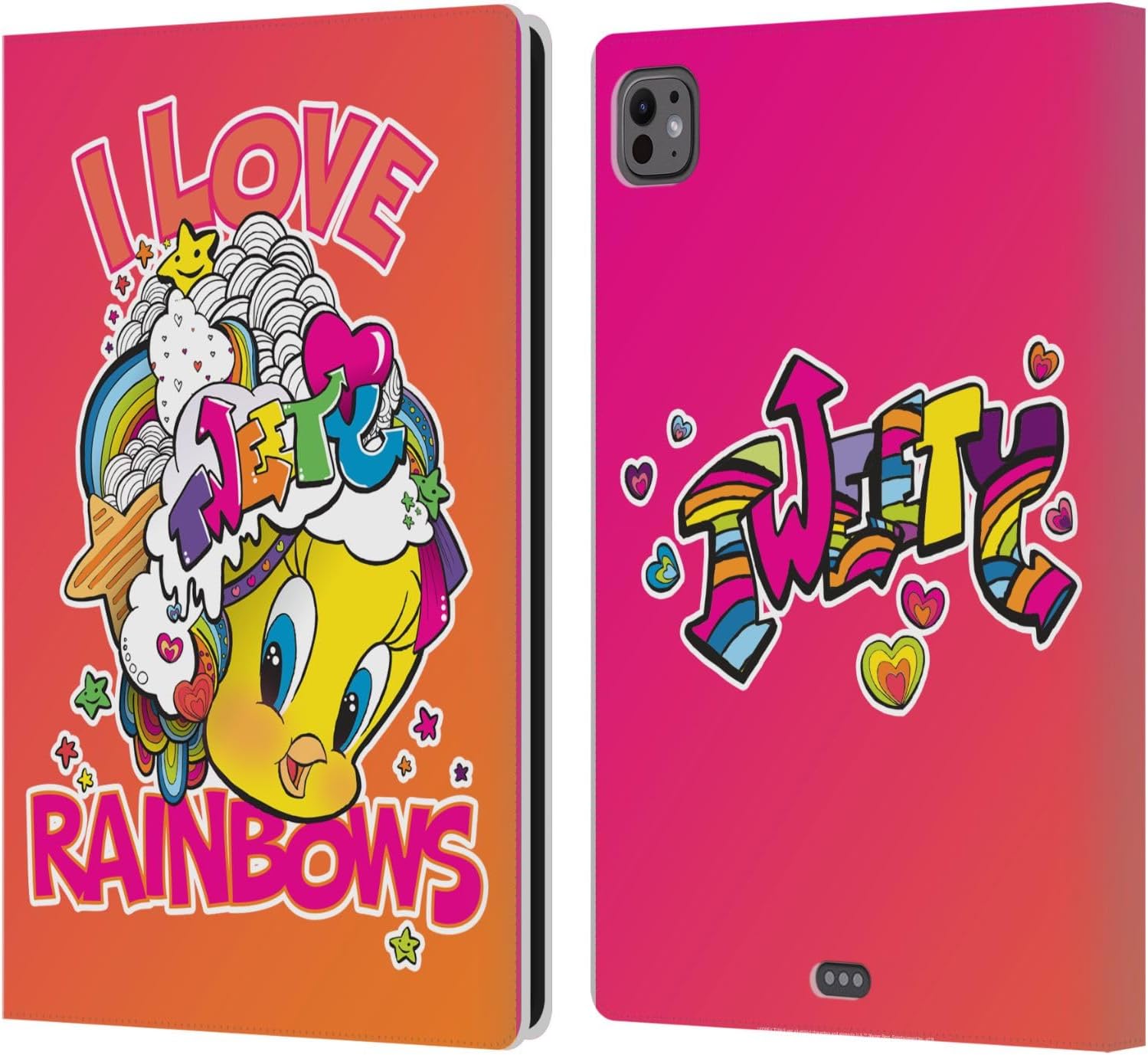 Looney Tunes I Love Rainbow Patterns Leather Wallet Case for iPad Pro