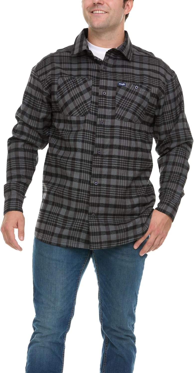 Wrangler Big and Tall Flannel Shirt for Men - Comfortable Style
