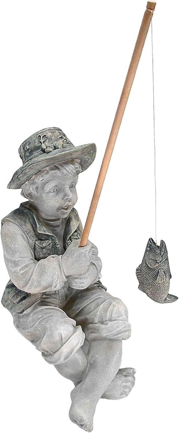 Frederic the Little Fisherman Garden Statue for Outdoor Decor