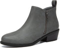 Athlefit Women's Ankle Boots Chunky Low Heel Comfortable (Style 8Y47)