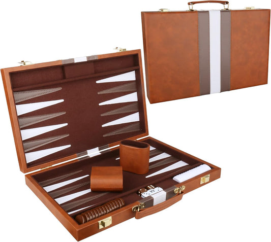 Backgammon Set - Classic Portable Travel Game for All Ages