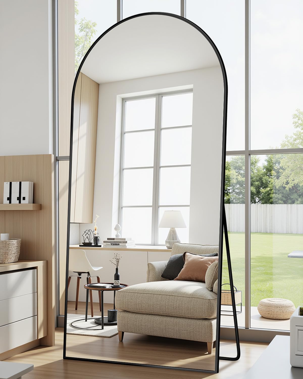 Suidia Full Length Mirror 71x26 Freestanding Arched Style