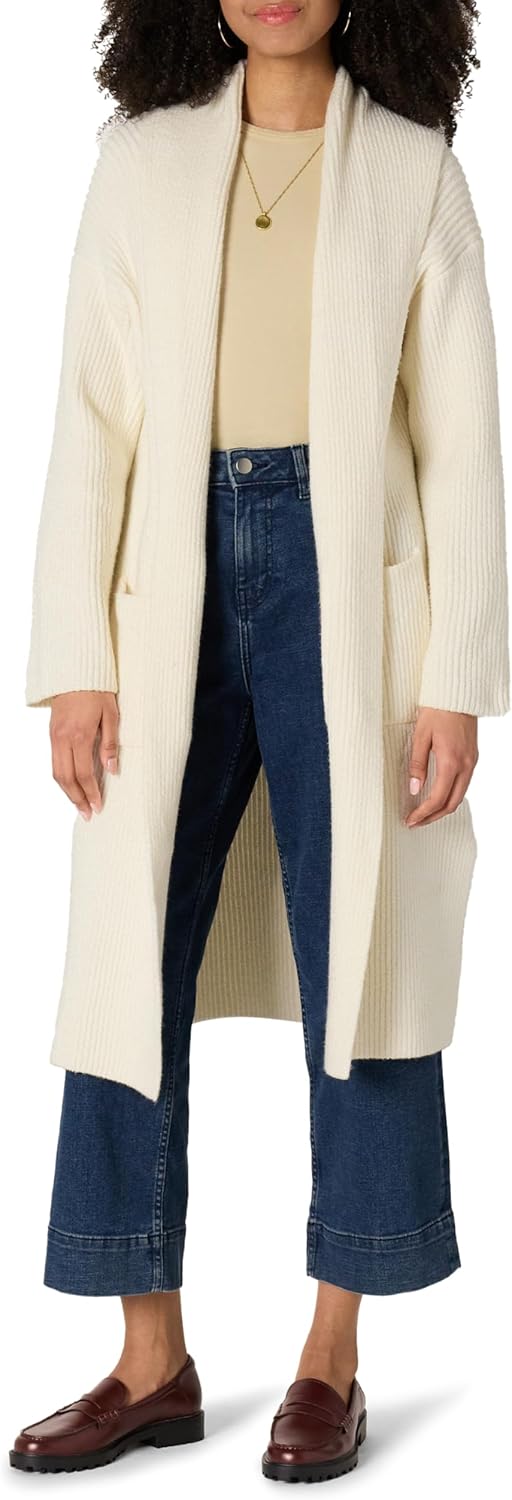 Oversized-Fit Cotton Blend Heavyweight Long Cardigan Sweater