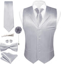 Mens Formal Suit Vest Tie Bowtie Set 8PC Slim Fit Waistcoat - Complete