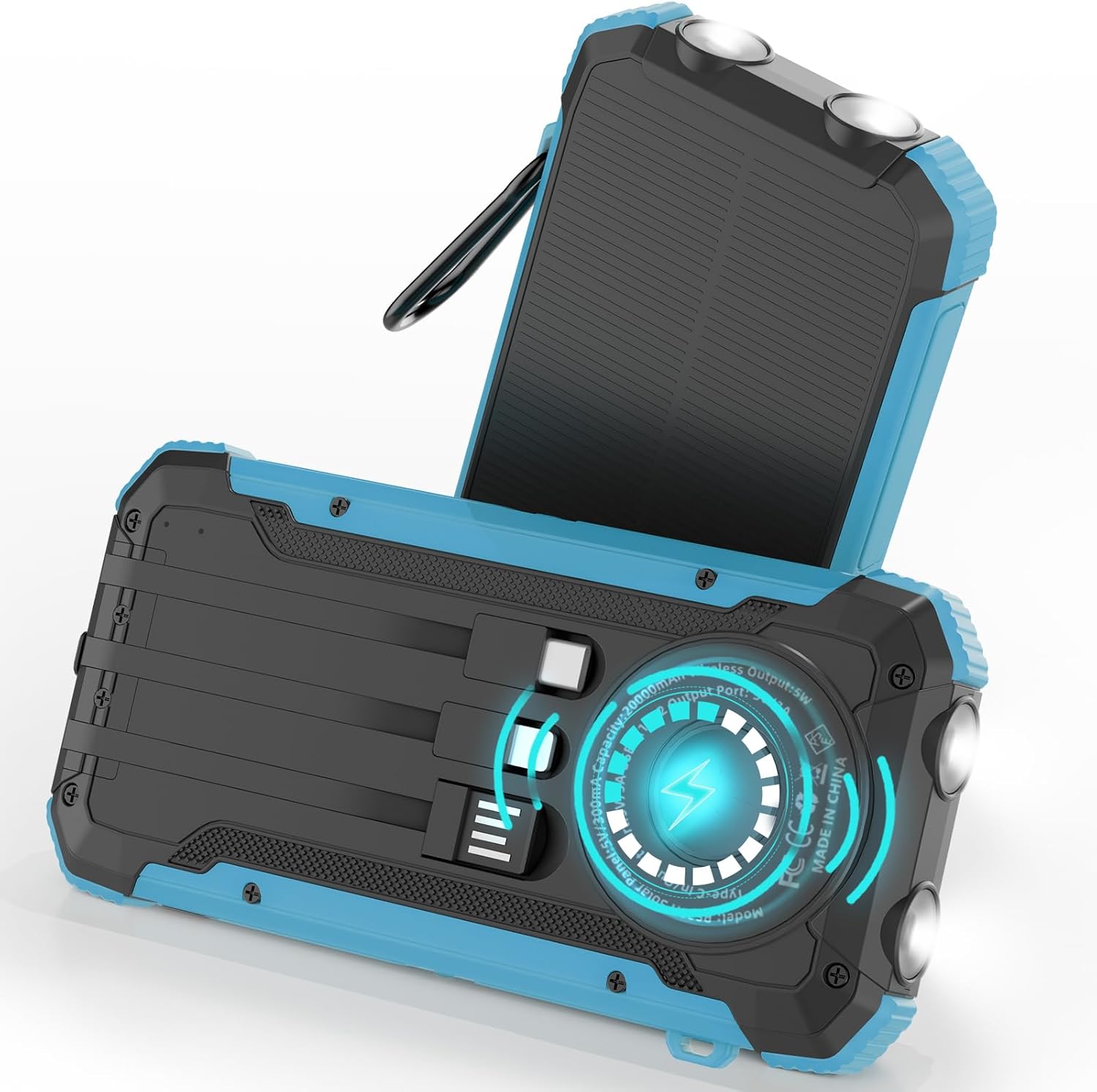 ERRBBIC Solar Charger Power Bank 20000mAh for Outdoor Use