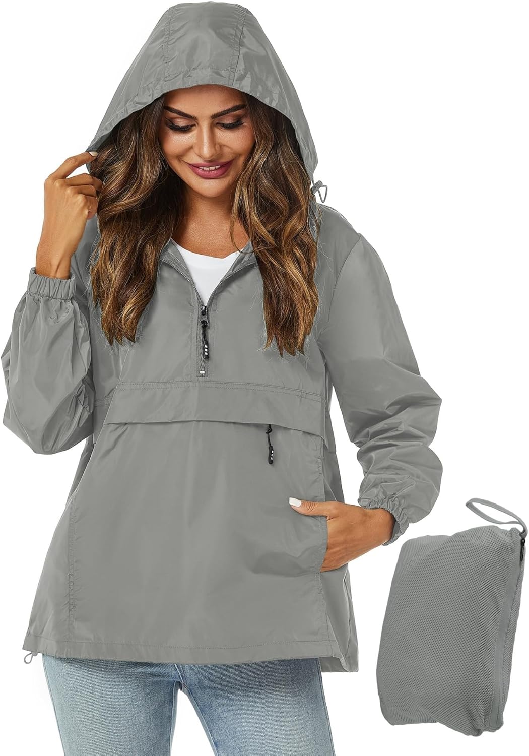Avoogue Womens Rain Jacket: Lightweight, Waterproof, Packable