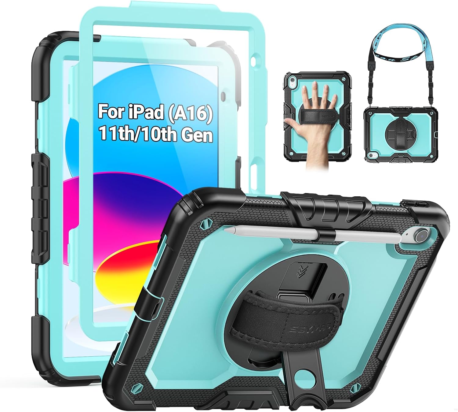 Sturdy Heavy Duty Full-Body Shockproof iPad Case for A16 11/10.9