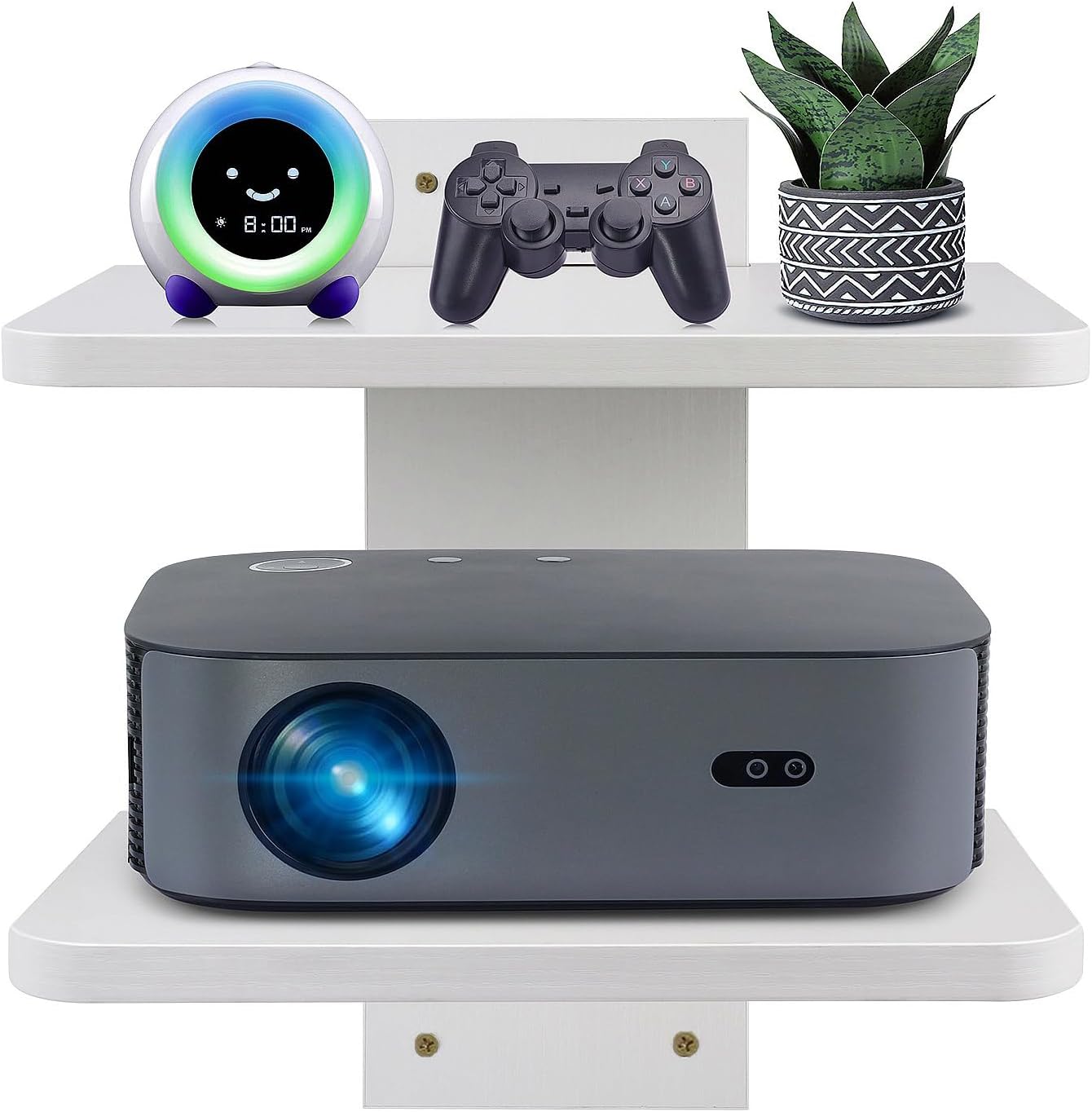 Space-Saving Wall Shelf for Entertainment Essentials