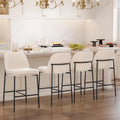 Counter Height Bar Stools Set of 4 25 in Upholstered Beige - Modern