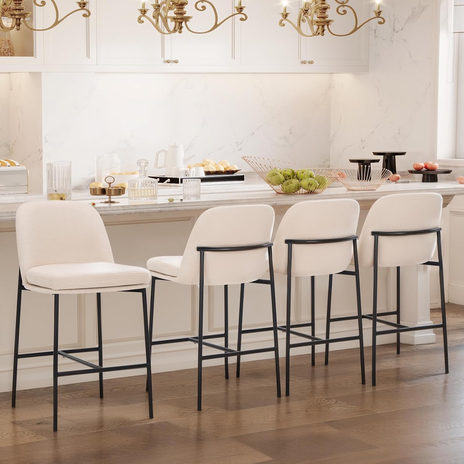 Modern 25 Inch Upholstered Counter Height Bar Stools Set of 4