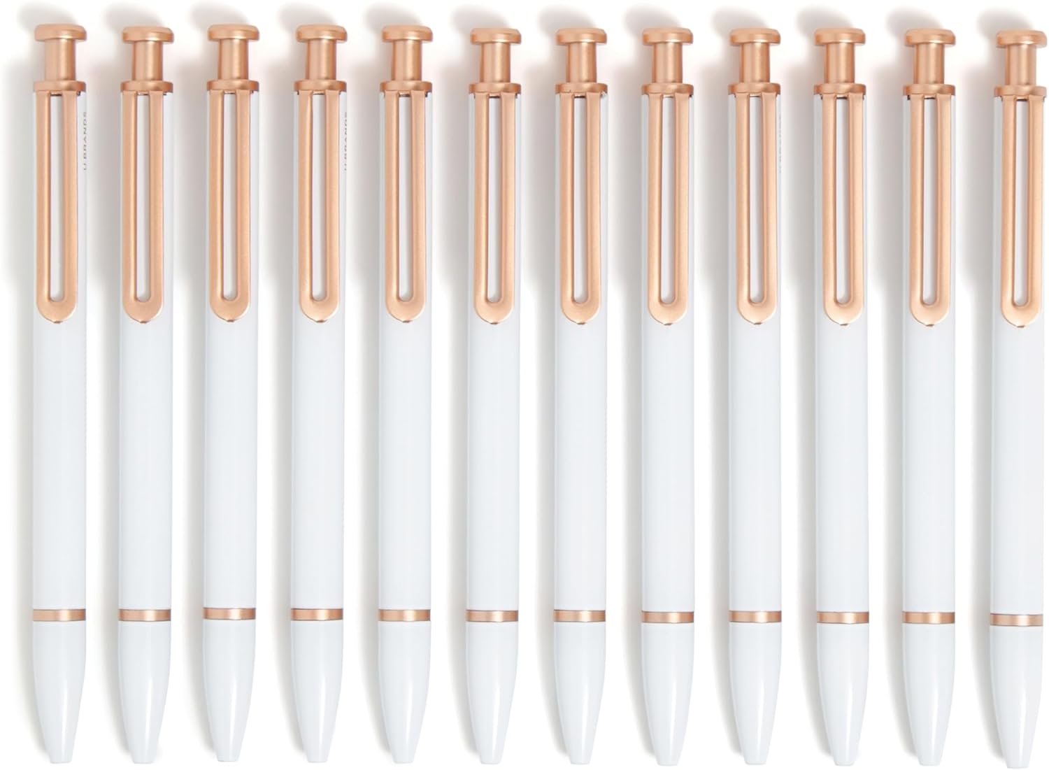 Monterey Ballpoint Pens Set of 12 in White and Rose Gold