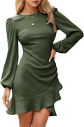 Byinns Women's Knit Sweater Bodycon Mini Dress - Ruffle Hem