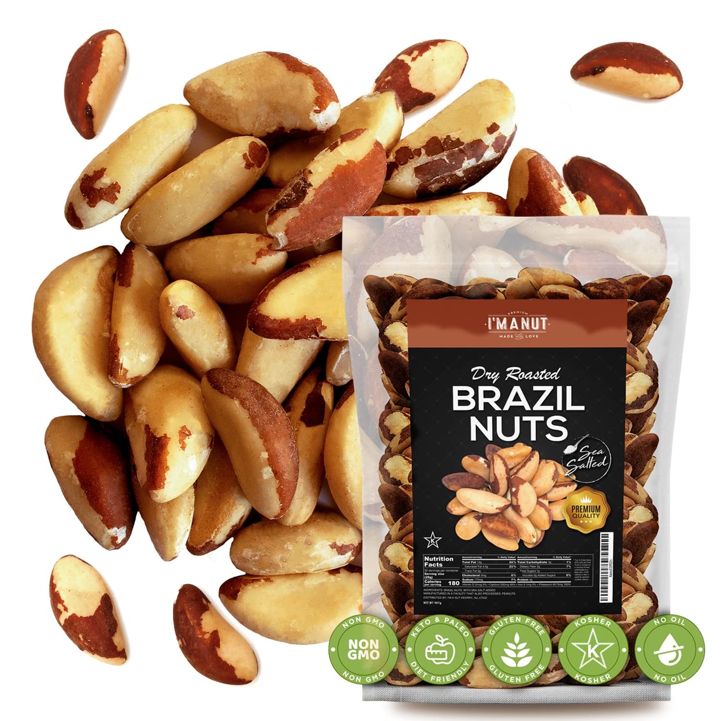 Im A Nut Brazil Nuts Dry Roasted 32oz Healthy Snack Option