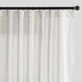 jinchan Striped Linen Curtains 84 in Long Grey Stripe - Light