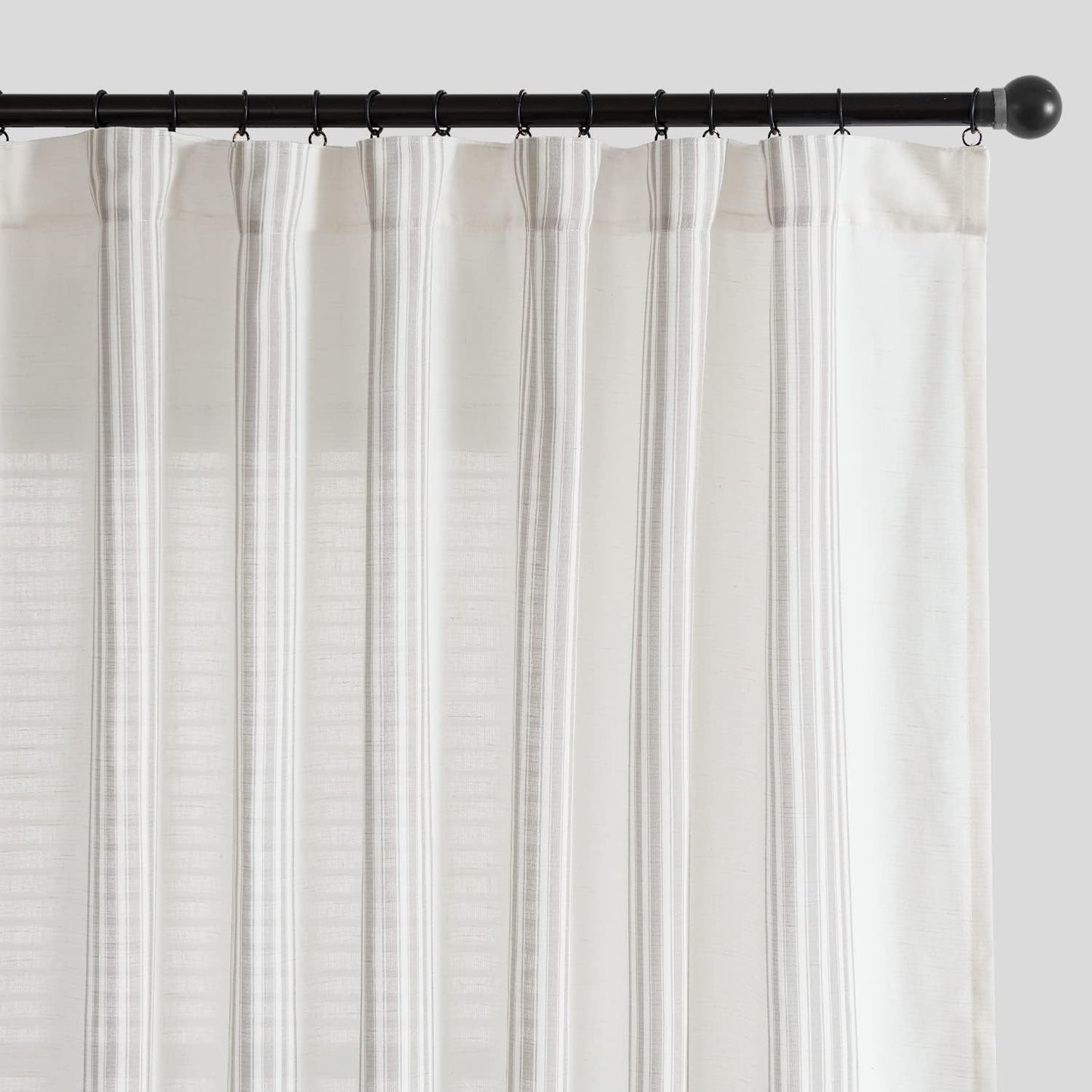 Striped Linen Curtains for Living Room and Bedroom Windows
