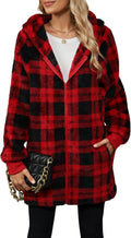 Yanekop Womens Oversized Sherpa Jacket Fuzzy Fleece Zip Up - Warm Coat