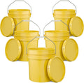5-Gallon Yellow Bucket Pail with Lid and Metal Handle - Durable