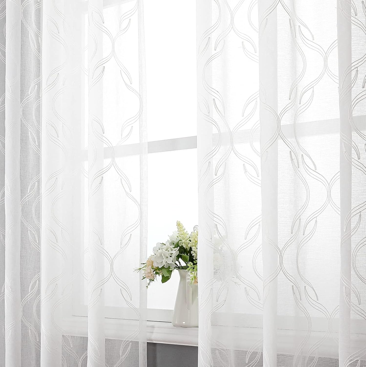 VISIONTEX Sheer Curtains 120 Inches Long for Elegant Home Decor