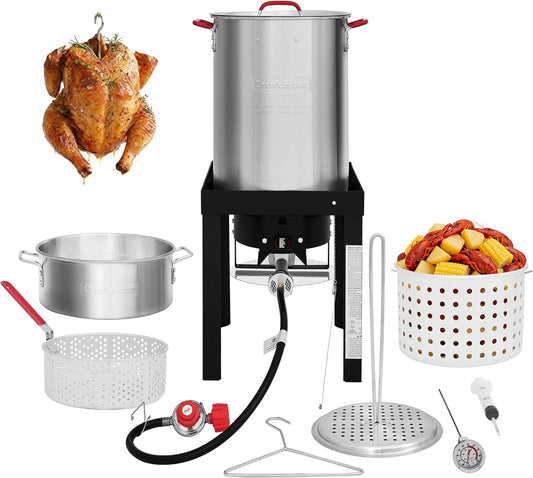 CreoleFeast Propane Turkey and Fish Fryer Set for Outdoor Cooking
