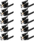 Matte Black Square Privacy Door Levers - Heavy Duty Interior Lock