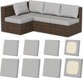 8Pcs Stretch Patio Cushion Covers - Washable Outdoor Slipcovers