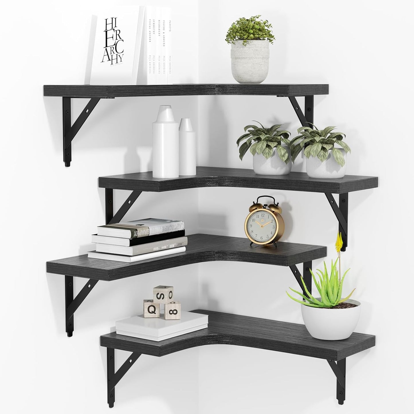 ROMGUAR CRAFT Rustic Floating Shelves - Set of 4