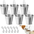 Mumufy 6 Set 2 Quart Stainless Steel Flat Side Buckets - Low-Spill Pet