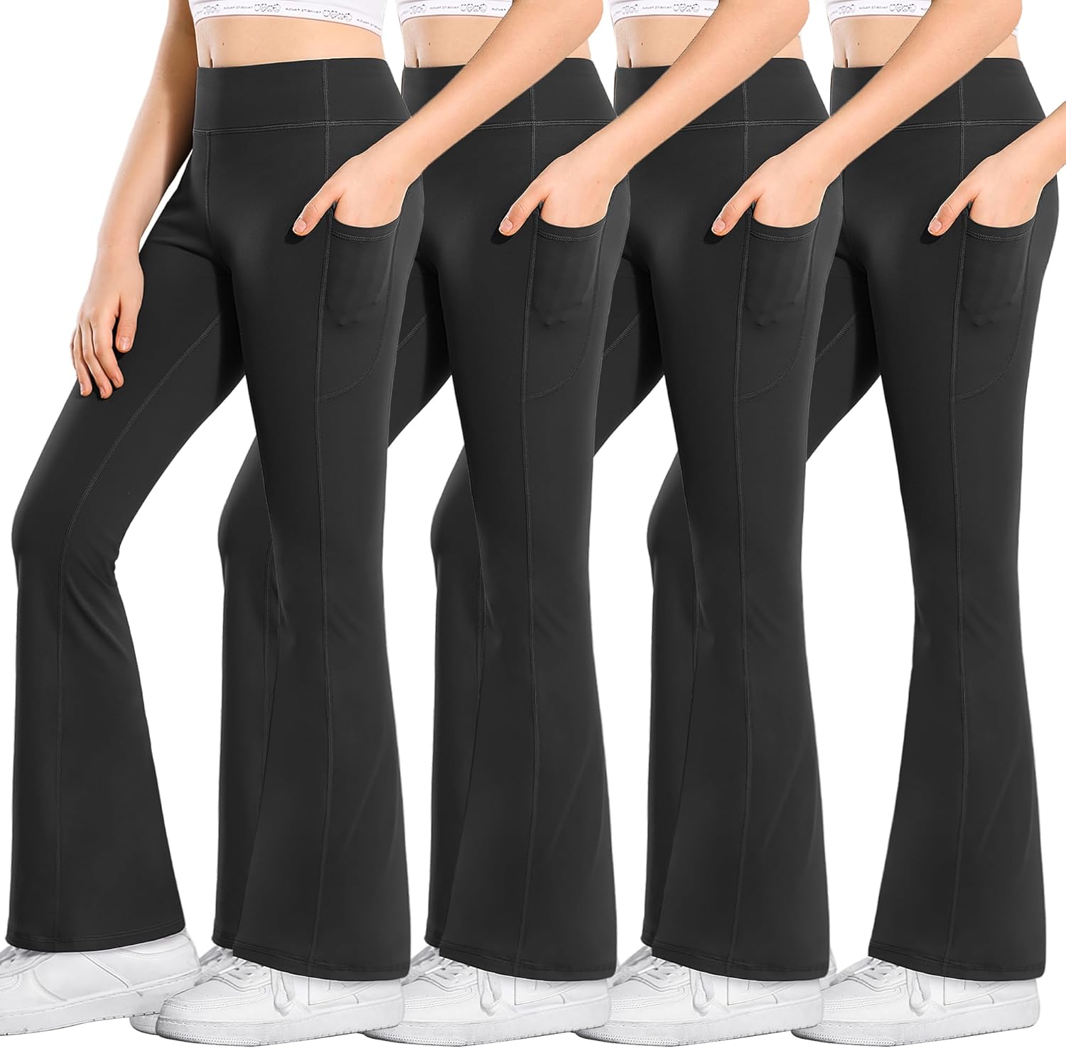 Stelle Girl's Flare Leggings with Pockets for Active Kids