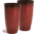 Worth Garden 23.5 in Tall Plastic Planters Set of 2 - Glossy Gradient