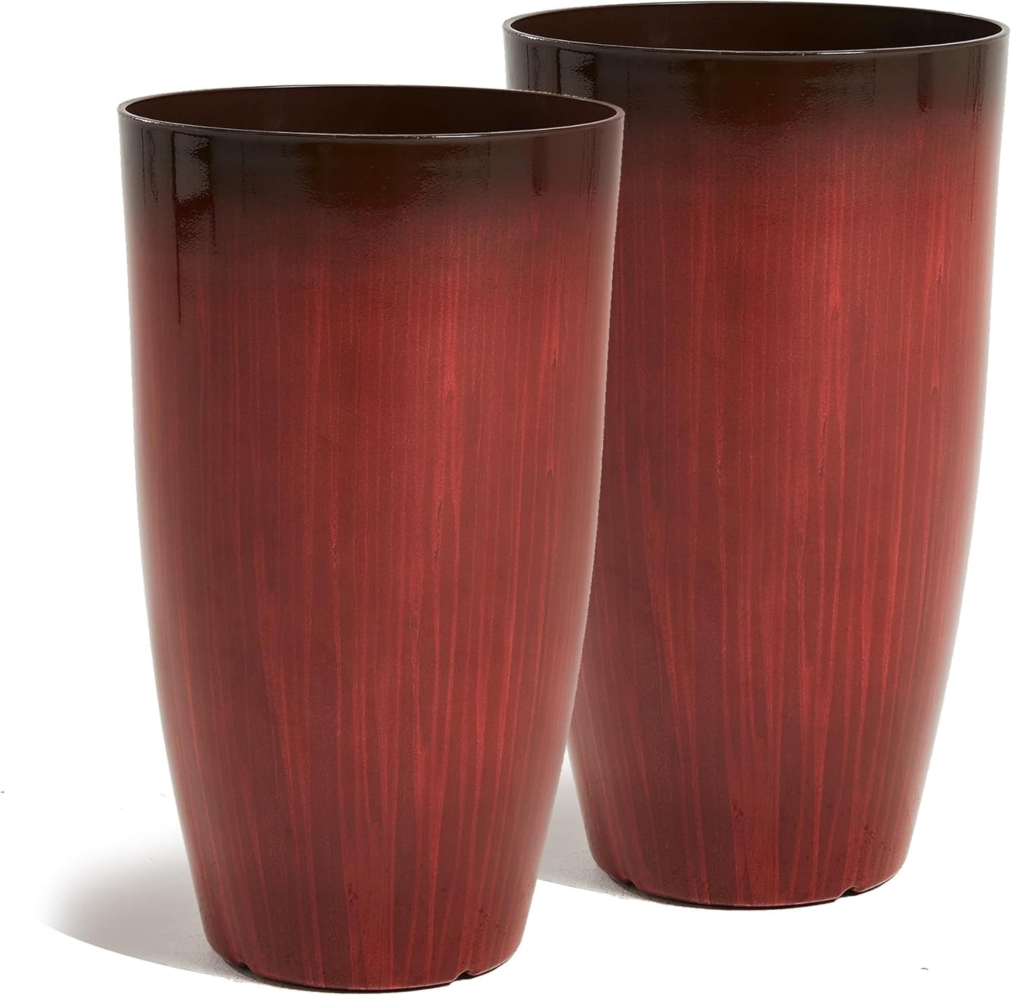 Large Plastic Planters Set of 2 for Indoor and Outdoor Use