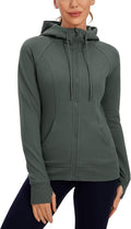 Women's Full Zip Hooded Sweatshirt Slim Fit - Midweight French Terry